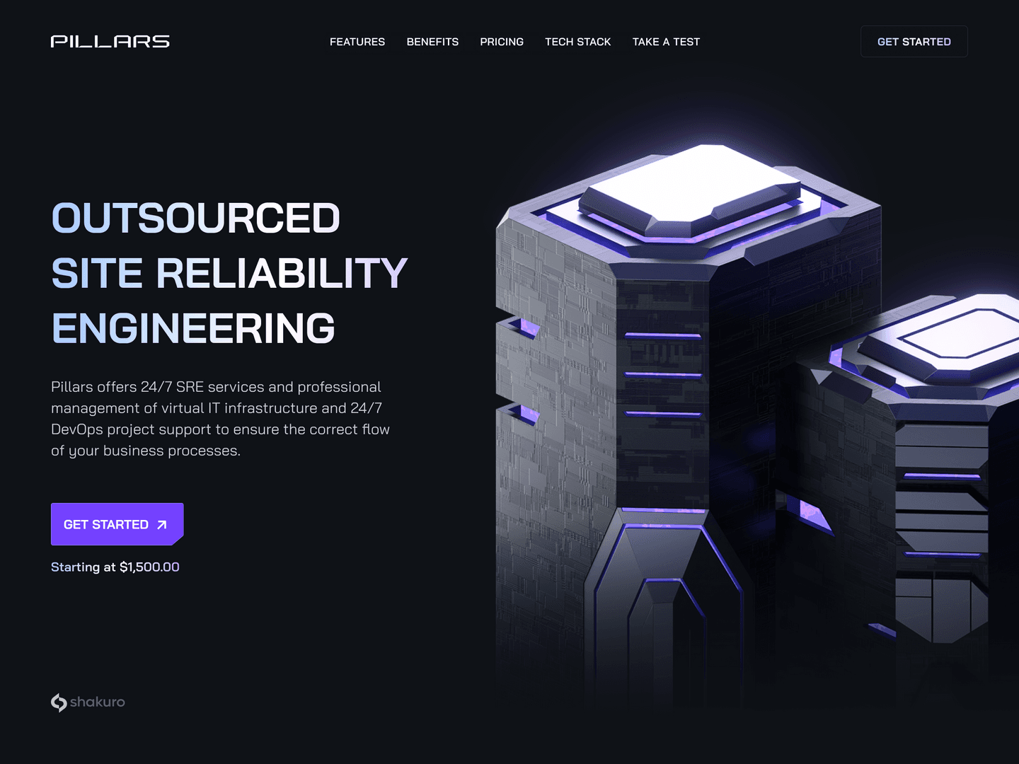 Pillars - SRE Platform Website Design