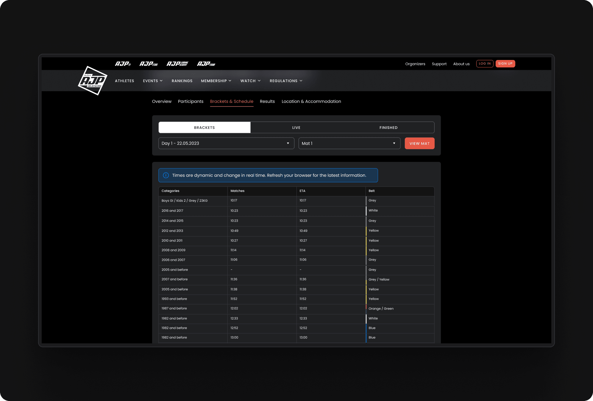 Event page