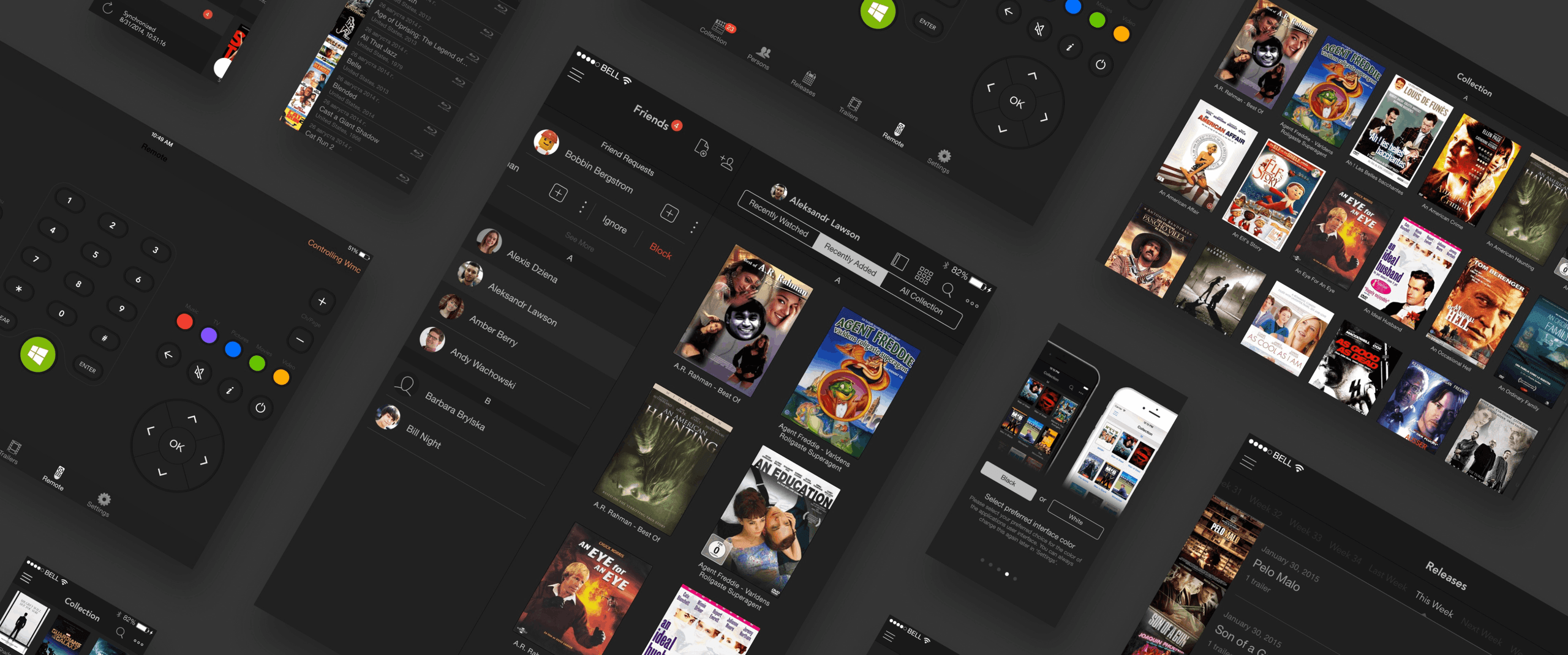 myMovie screens