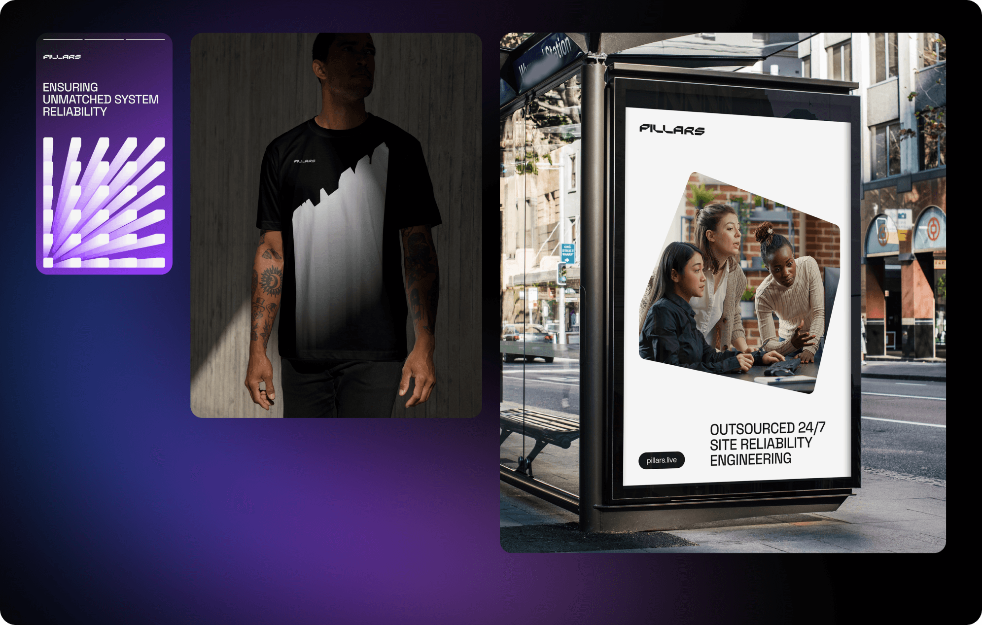 pillars bus stop ads