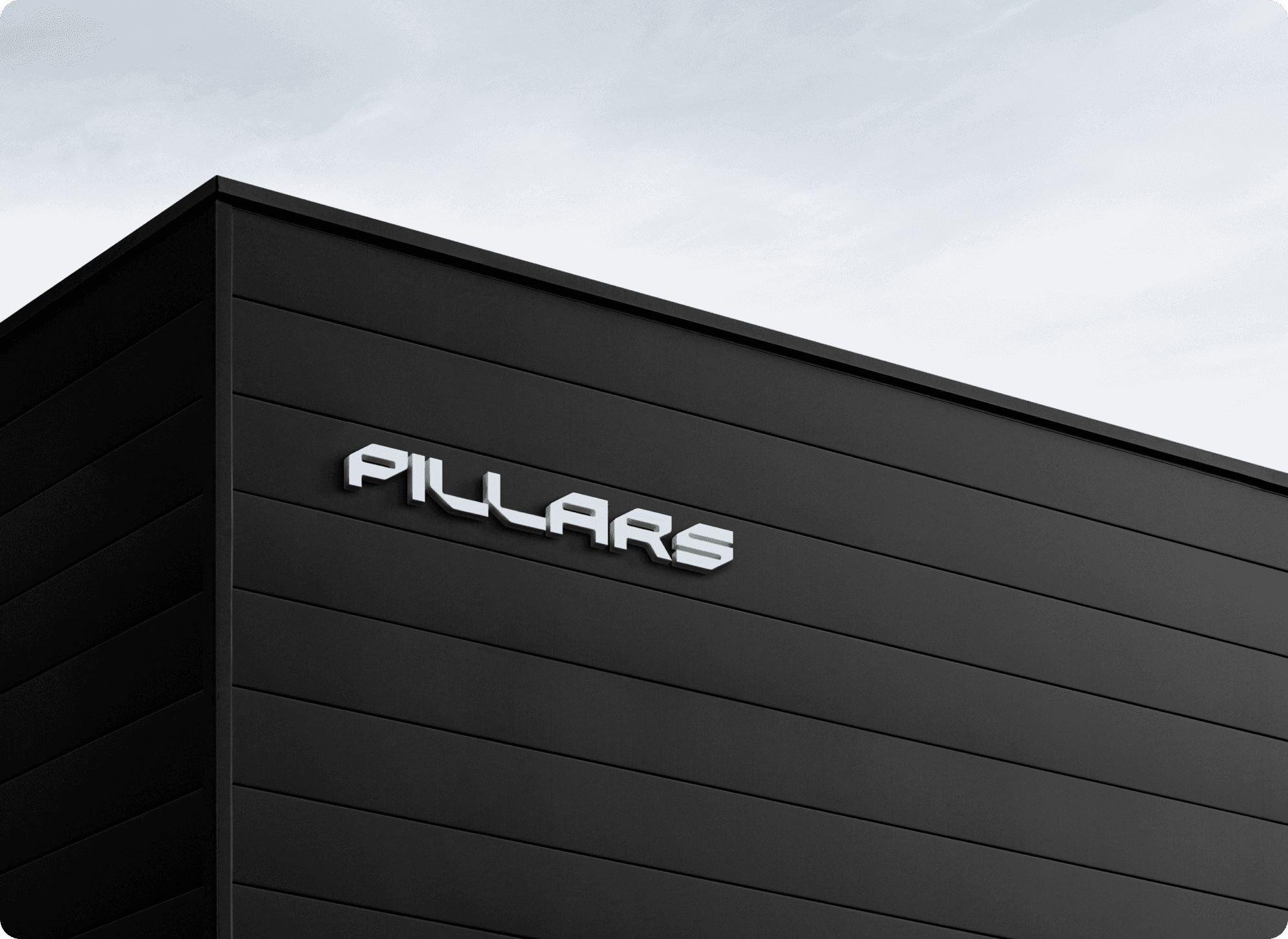 pillars logo on building