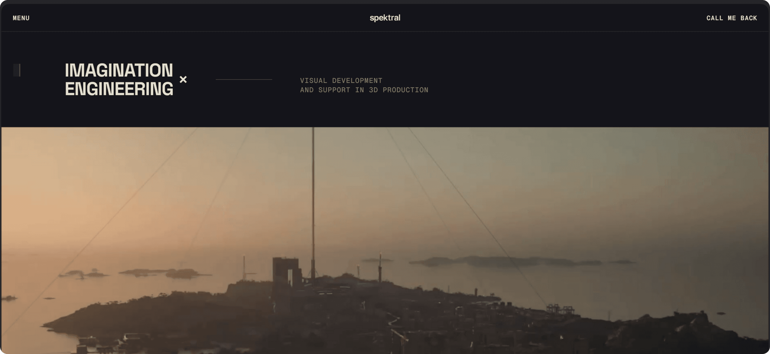 Spektral home page hero section