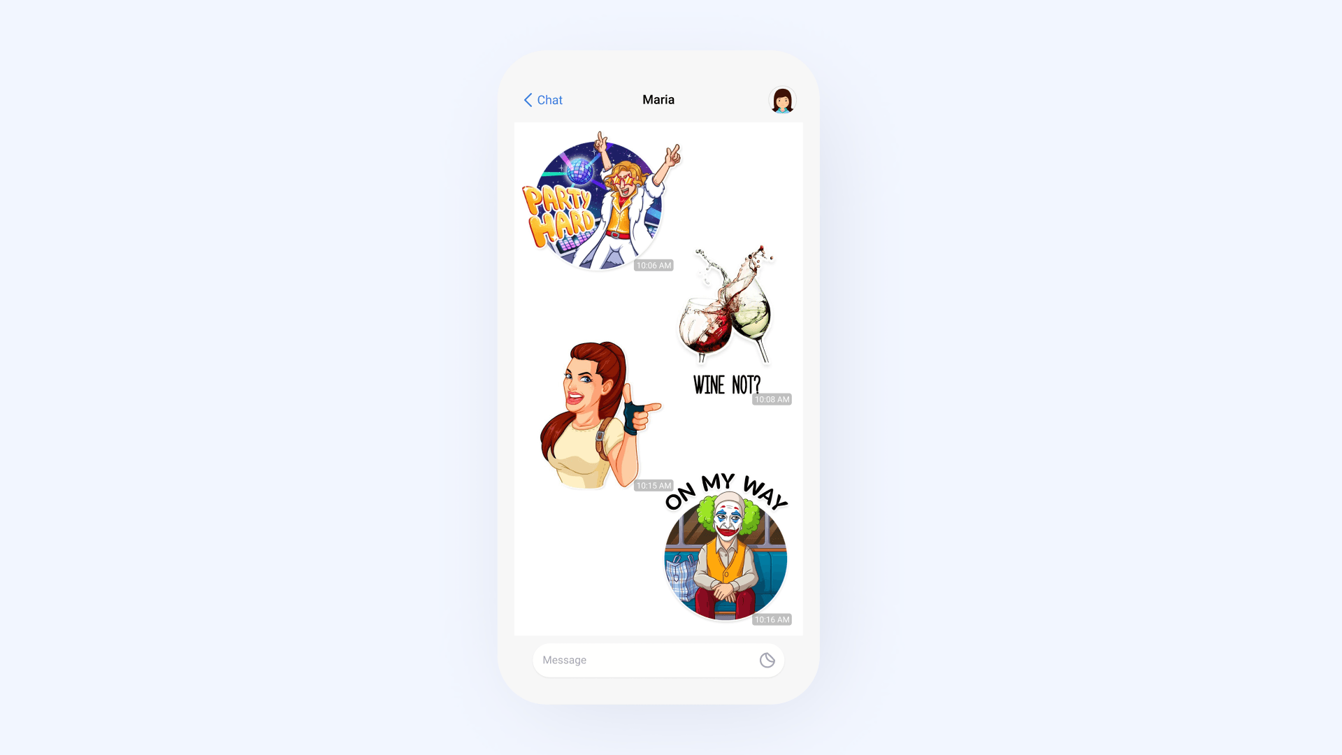 Stickers in messages