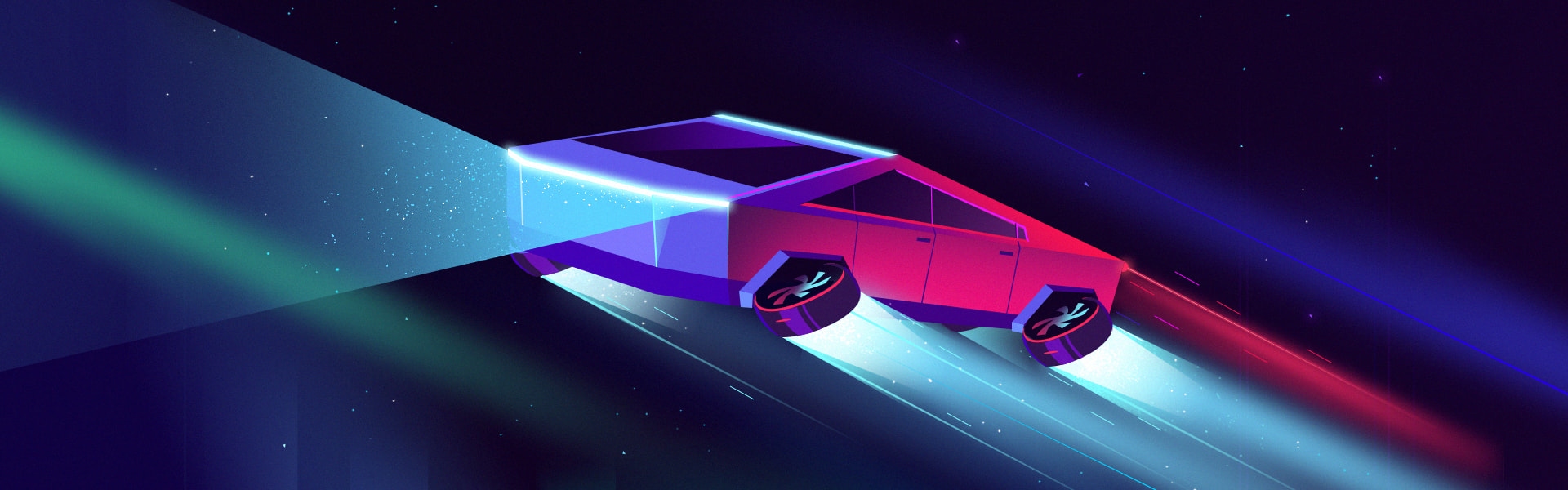 Tesla Cybertruck illustration by Shakuro