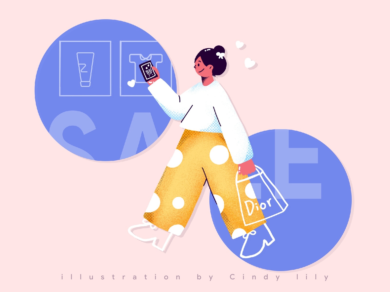 E-commerce website design tips and examples - illustration by Cindy栗莉酱