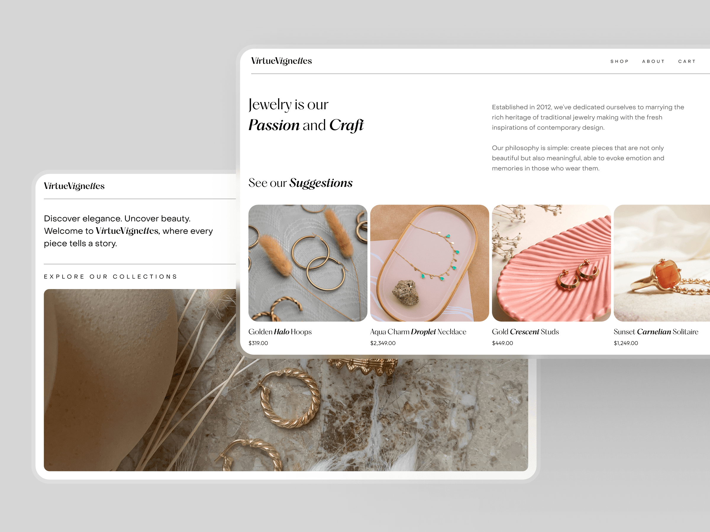 Jewellery E-commerce Landing Page Concept