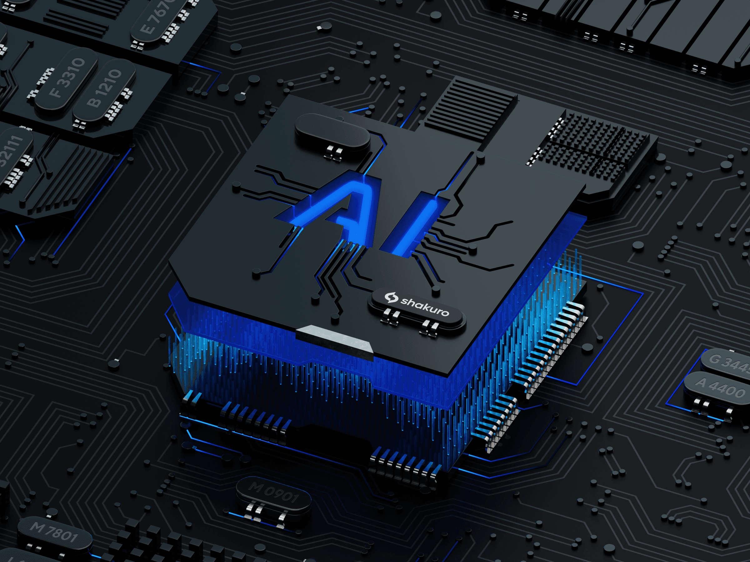 AI Chip 3D Illustration