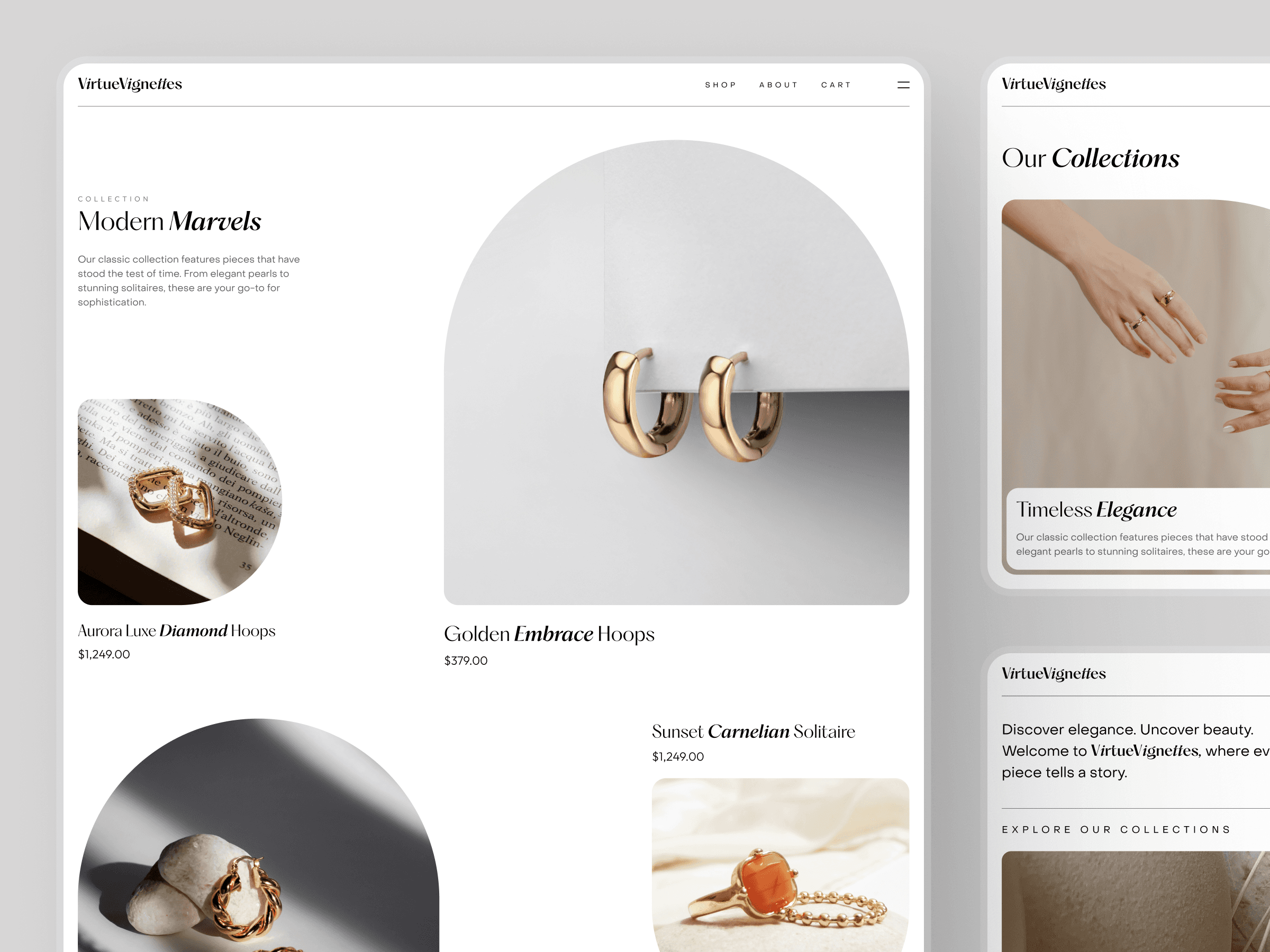 Jewellery E-commerce Landing Page Concept