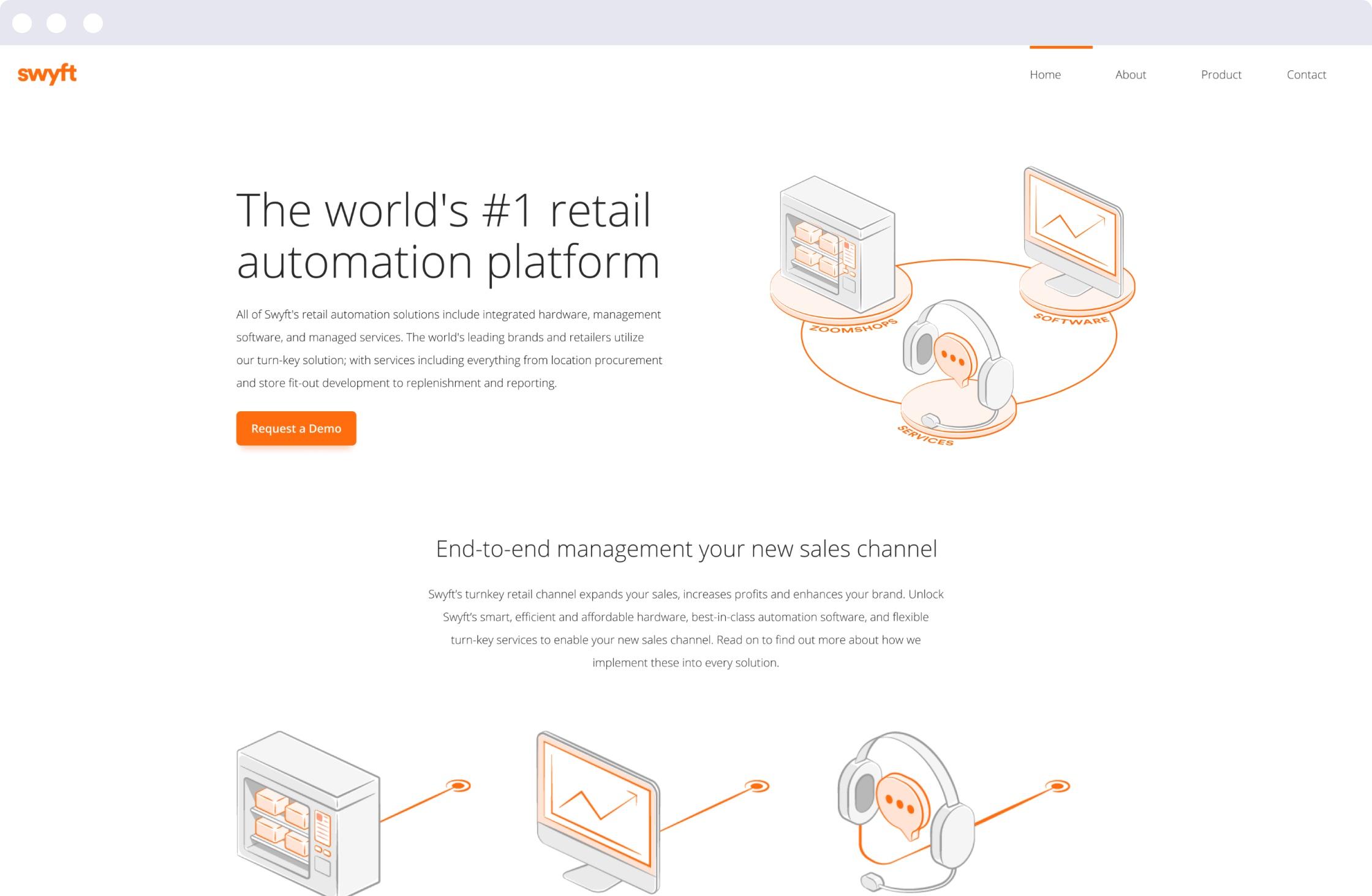 Swyft | Automated Retail Software Development: interface screens