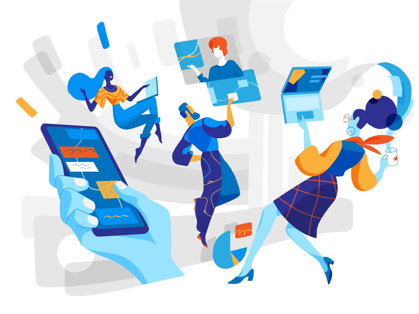 Enterprise mobile app development - illustration by Hurca