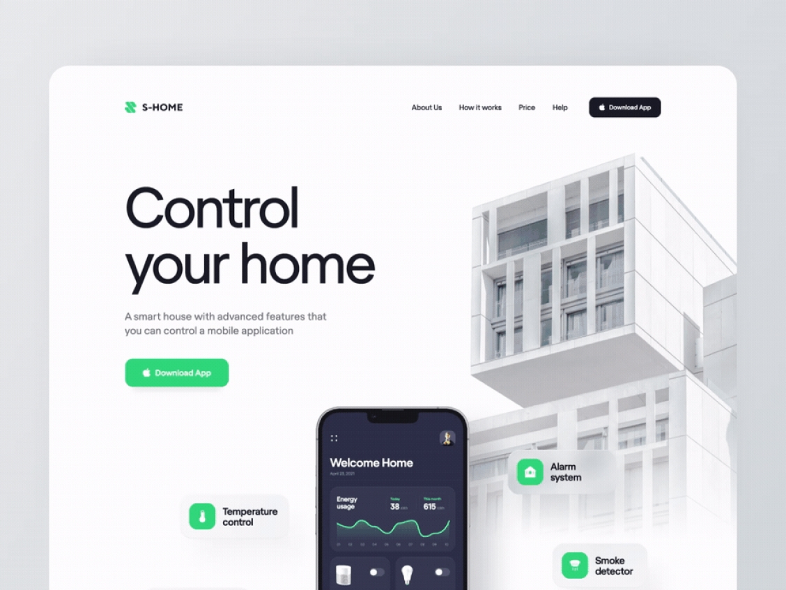 Smart Home App Promo Page 